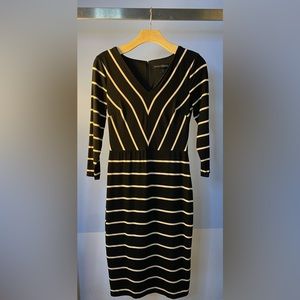 WHBM Black & White Stripe Dress